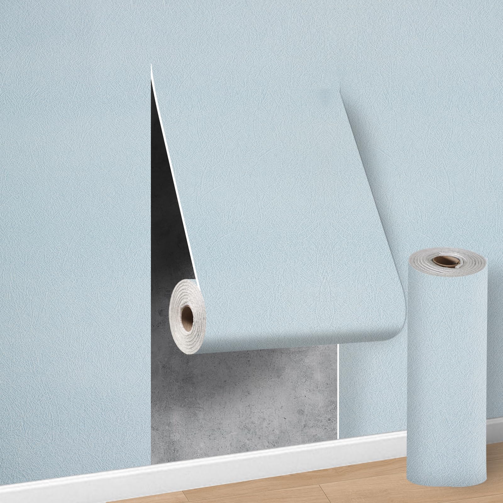 Blue Self Adhesive Thermal Wallpaper, Peel and Stick Wall Panels 50 x 280cm=15 sq.ft 3mm Thick Waterproof Insulating Wall Paper for Kitchen,Living Room,Bedroom,Thermal Wallpaper for Cold Walls, 3 Roll