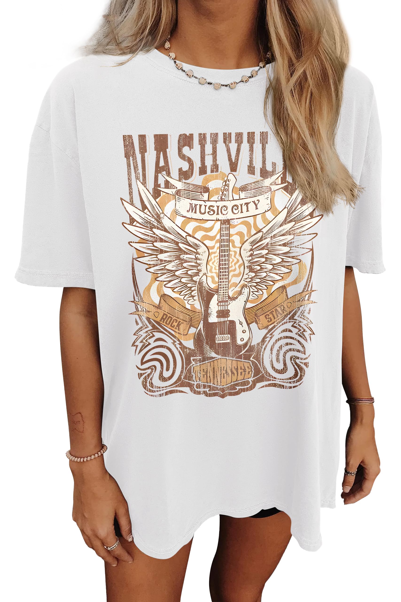 LUXVEER Women's Oversized T Shirts Graphic Tees Summer Short Sleeve Casual Loose Crewneck Basic Tunic Tops Trendy 2025