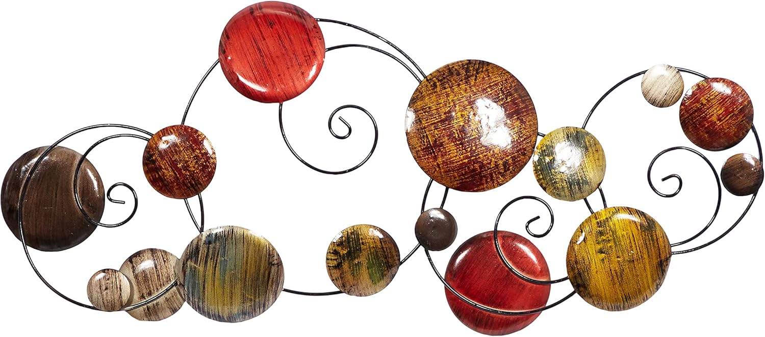 Deco 79 Metal Sunburst Home Wall Decor Wire Wall Sculpture with Square Shaped Accents, Wall Art 32" x 1" x 32", Multi Colored