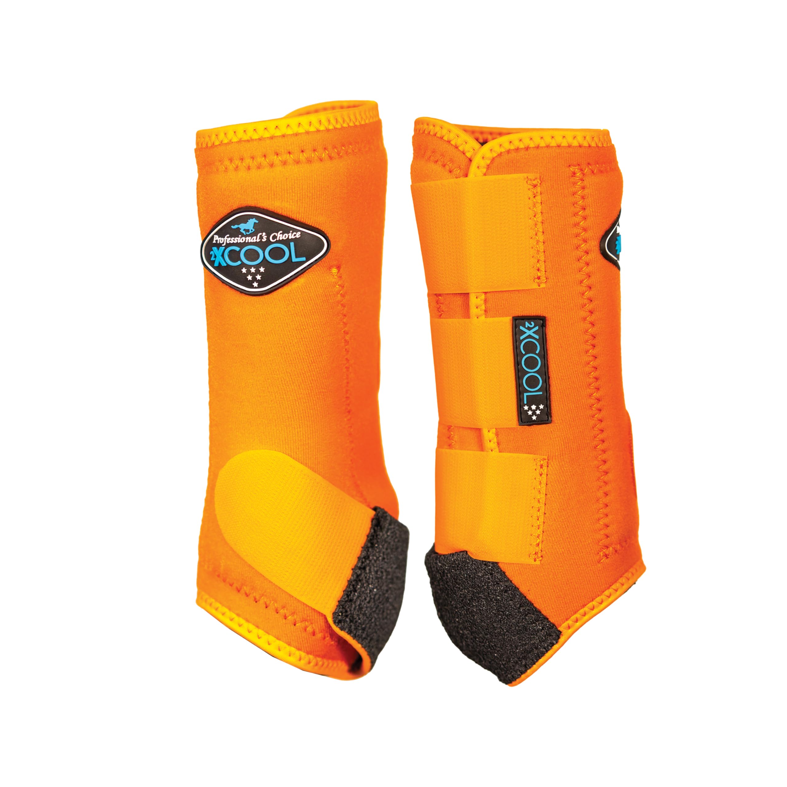 Professional's Choice 2XCOOL Sports Medicine Horse Boots | Protective &amp; Breathable Design for Ultimate Comfort, Durability &amp; Cooling in Active Horses | 2 Pack Medium Orange