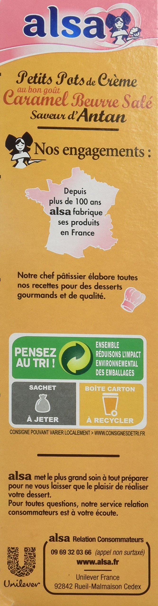 Alsa Préparation Crème dessert Caramel Saveur d'Antan 2 Sachets 120g - Lot de 4