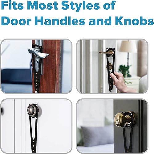 Miniatura 7 de Pestillo de puerta para gatos con estabilizador, 7 tamaños ajustables para puerta de gato para mantener al perro fuera de la caja de arena,