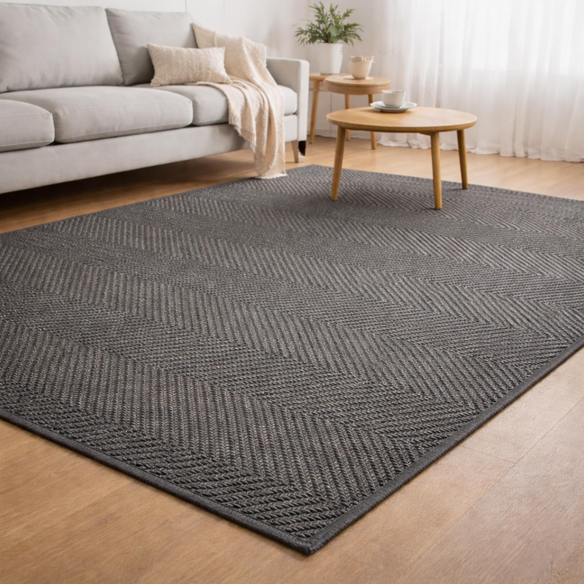 MANEMI Alfombra para Salón Antideslizante y Suave, Alfombra Textura de Espiga Premium para Interior Lavable y Plegable para Hogar con Mascotas, Varios Tamaños, 100% Polipropileno