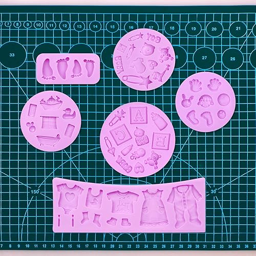 Miniatura 9 de Infovox Baby Feet - Juego de 6 moldes de silicona para decoración de pasteles, chocolate, fondant, gelatina, jabón, cera, arcilla polimérica