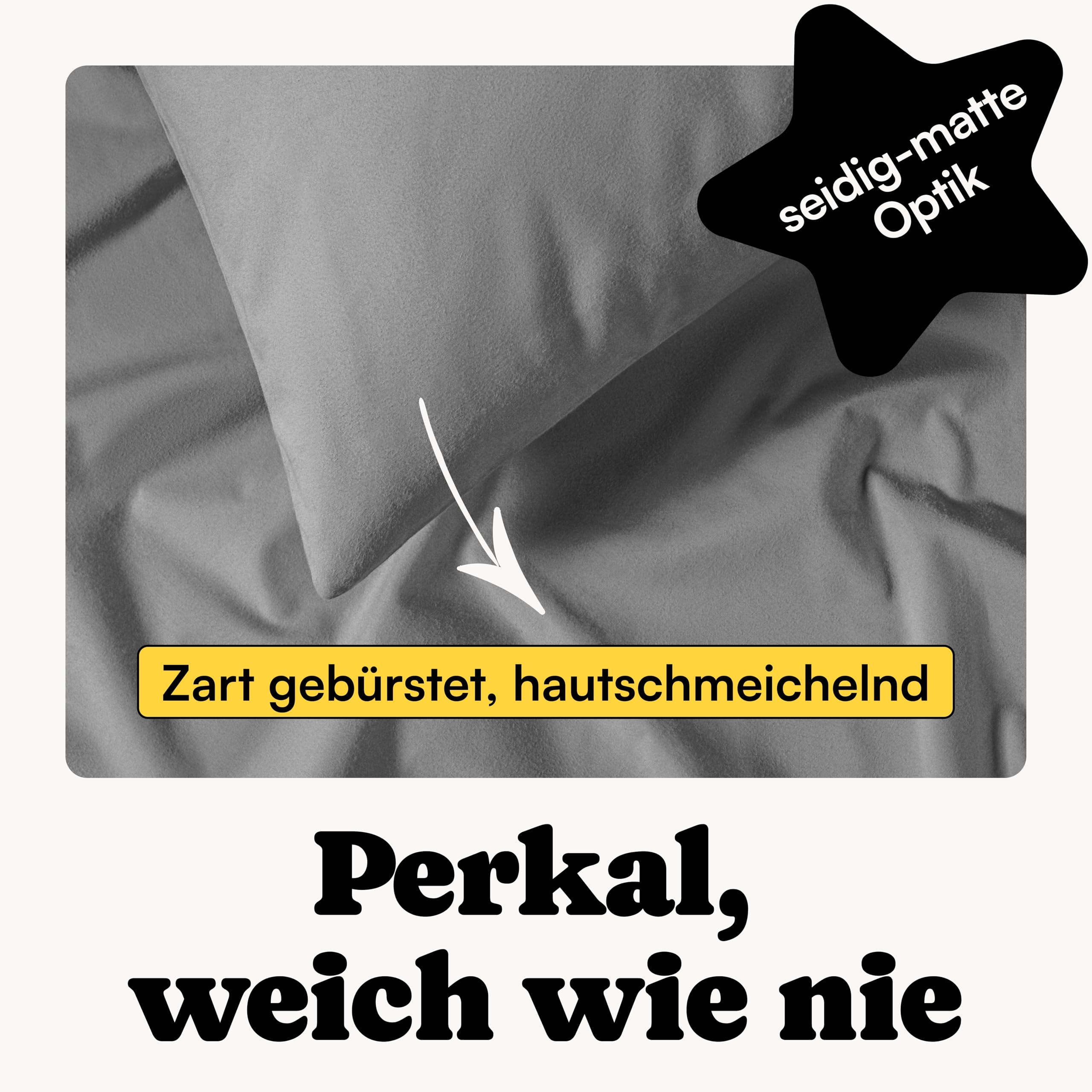 Lot de 2 taies d'oreiller bio - 40 x 60 cm - Gris foncé - 100 % coton percale bio (doux gratté) - Respirantes et douces - 40 x 60 cm - Avec fermeture éclair - Taies d'oreiller 80 x 40 cm
