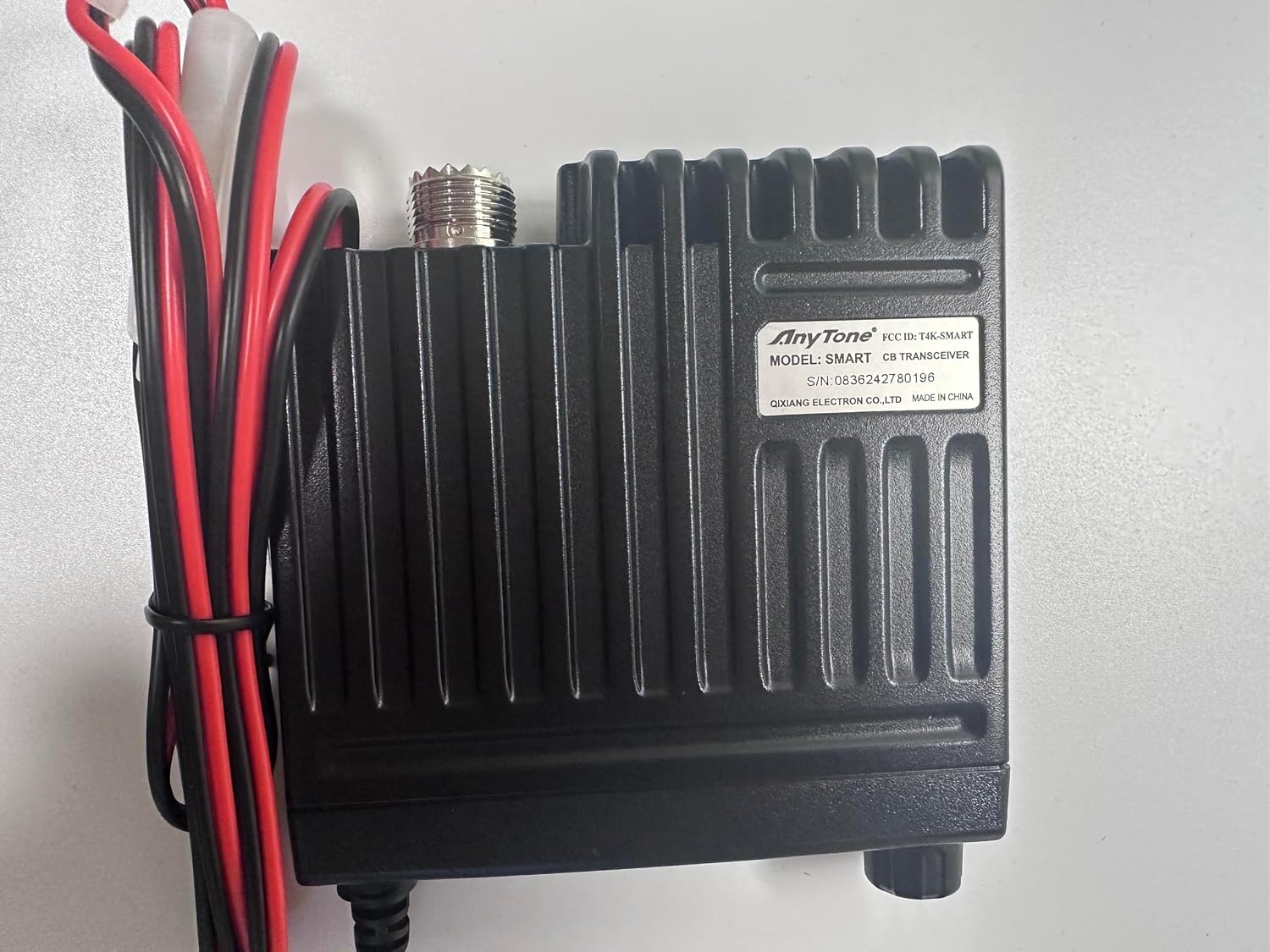 AnyTone Smart CB Radio installed in a vehicle dashboard.