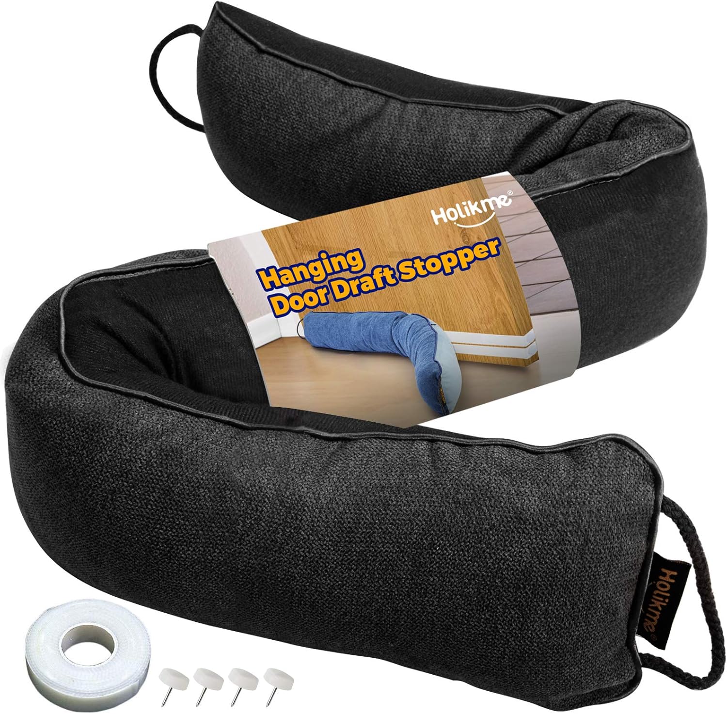 Holikme Hanging Door Draft Stopper，Weather Stripping Under Door Draft Blocker Bottom