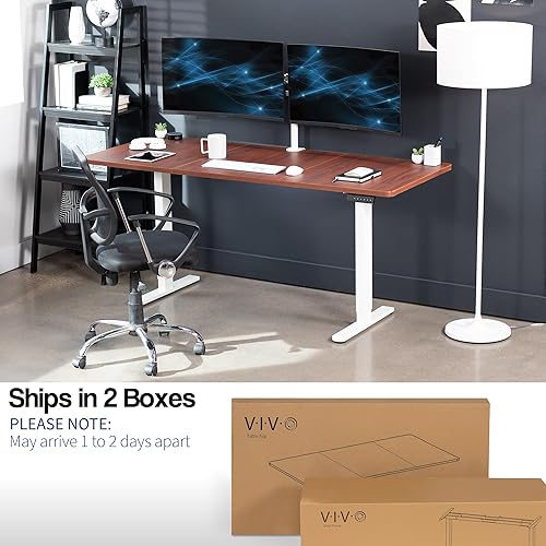 Miniatura 4 de VIVO DESK-KIT-E2W7D - Escritorio eléctrico de pie con motor dual de 71 x 30 pulgadas, ajuste de altura de memoria, serie E2B, marco blanco con parte