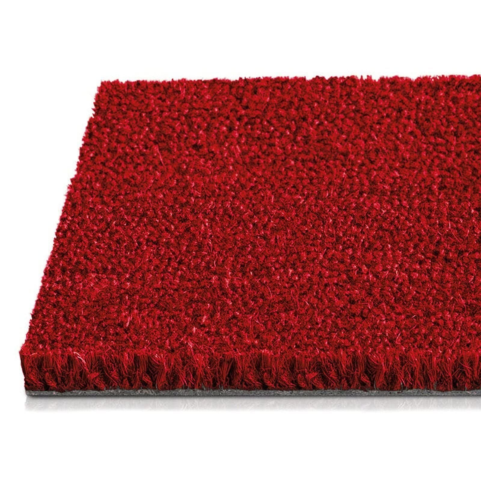 CASA pura Paillasson en Coco antidérapant et résistant aux intempéries - en Fibres Naturelles de Coco - Au mètre - Convient également pour Les entrées de Grandes Surfaces - 17 mm, 50 x 80 cm - Rouge