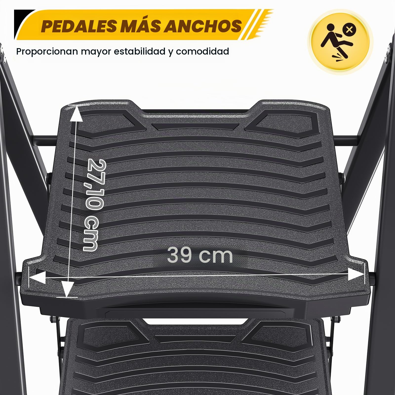 KINGRACK Escalera Plegable de 4 Peldaños - Taburete de Acero con Barandilla, Peldaño Ancho, Capacidad 150kg – Escalera Resistente Plegable para Hogar, Cocina – Negro