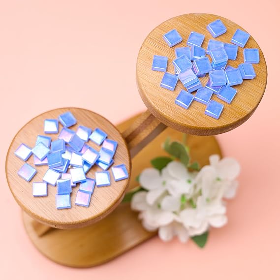 Iridescent Glass Mosaic Tiles for Craft Bulk Mosaic Pieces 160 Pcs
