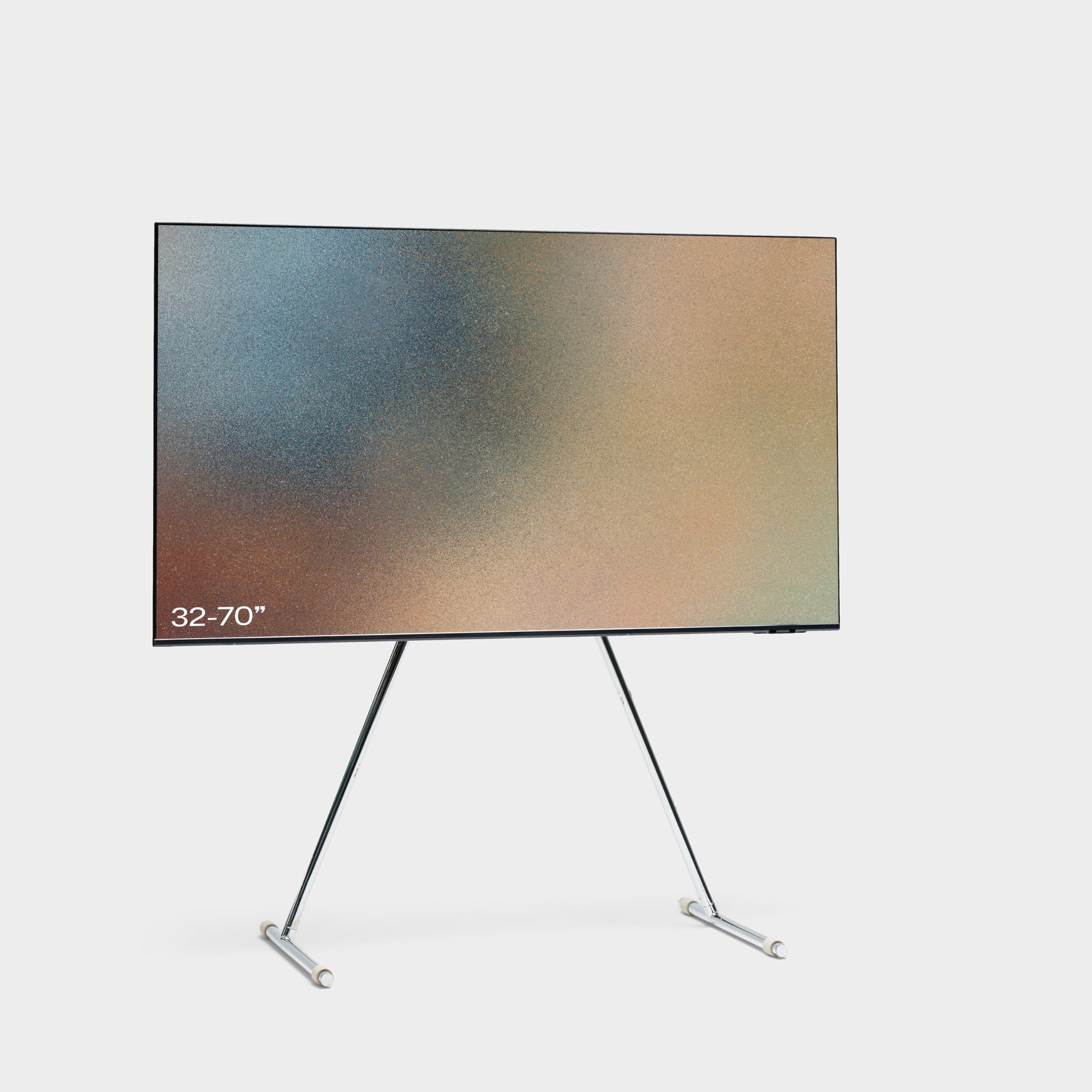 Pedestal Viva Chrome - Fernsehständer ohne Rollen in Modernem Design für Fernseher von 32 bis 70 Zoll, Stilvoller und Kompakter TV Standfuss aus Stahl, 2 Jahre Garantie (Chrom)