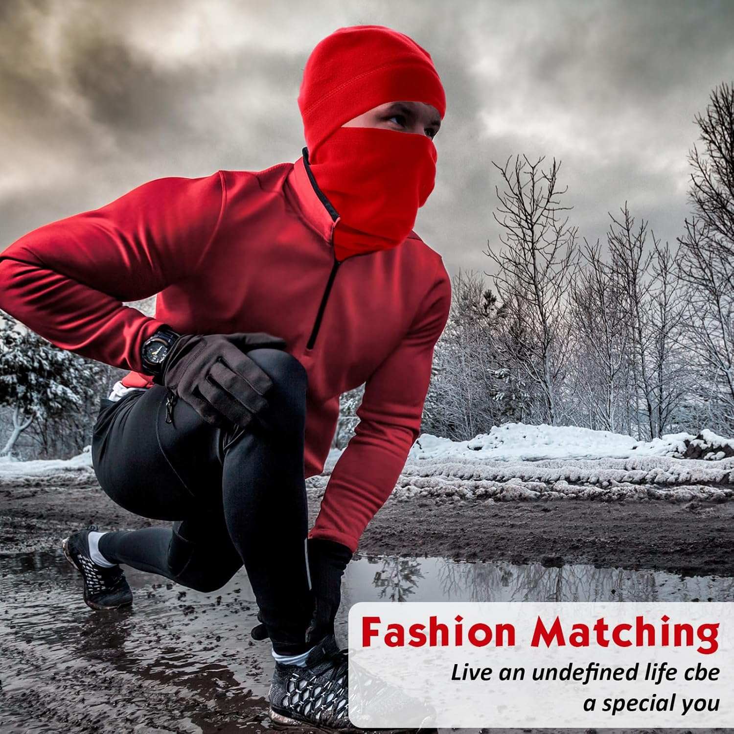 6 Set Winter Fleece Beanie and Neck Gaiters for Cold Weather Fleece Balaclava Face Mask Neck Warmer for Men Women, 6 Colors - Image 6