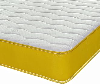 eXtreme comfort ltd Hybrid Cooltouch Colours Mattress | 2ft6 Shorty (75cm x 175cm) | Memory Foam & Coil Spring | Plush Feel | Cooltouch Plus Sleep Surface | 18cm Deep | Yellow| Maximum Value