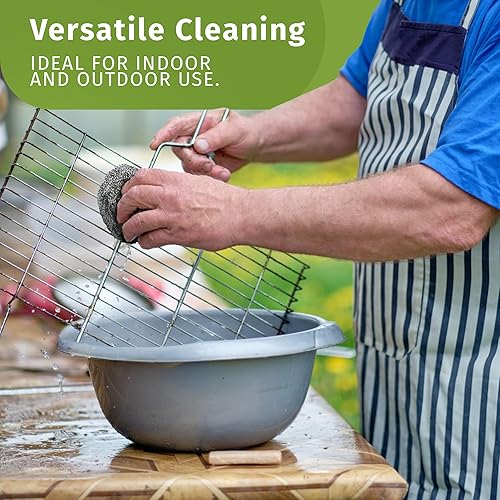 Miniatura 4 de Brheez Almohadillas limpiadoras de acero inoxidable 12 unidades  Fuerza industrial y comercial grandes suministros de limpieza esponja para platos