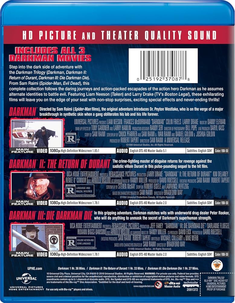 ダークマン 2枚組 Perfect Edition [Blu-ray] ggw725x Amazon.co.jp: ダークマン 2枚組 Perfect Edition [Blu-ray