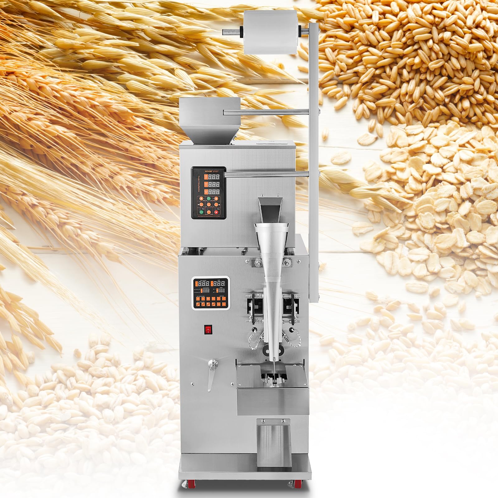 VEVOR Confezionatrice Automatica per Particelle, 1-100 g, Bustina Multifunzione per Riempire Ponderazione Bustine di Polvere, Riempitrice per Polvere per Semi di Tè Grani Farina Chicchi