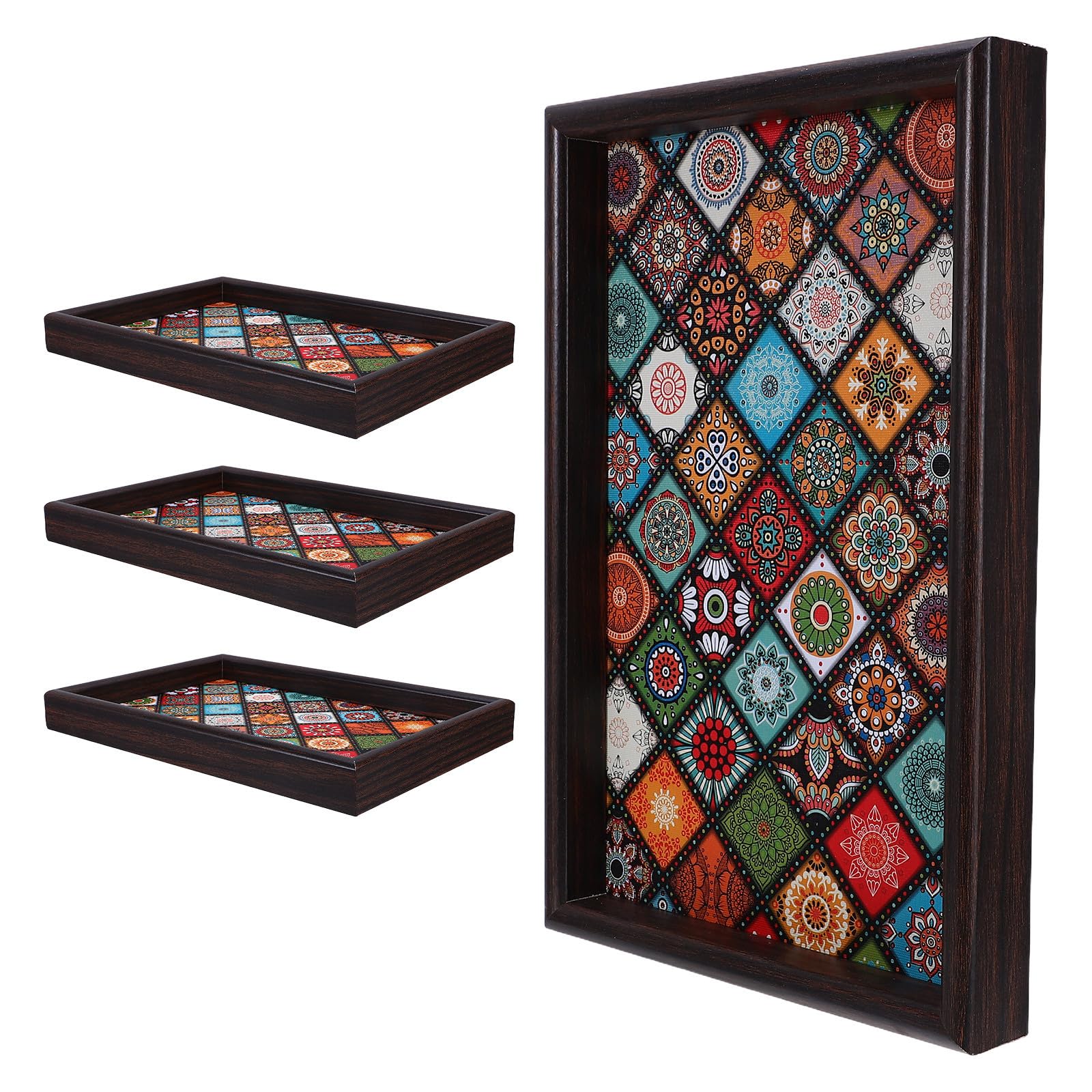 Bandeja de madera rústica SHINEOFI de 30x20cm para decoración de cocina