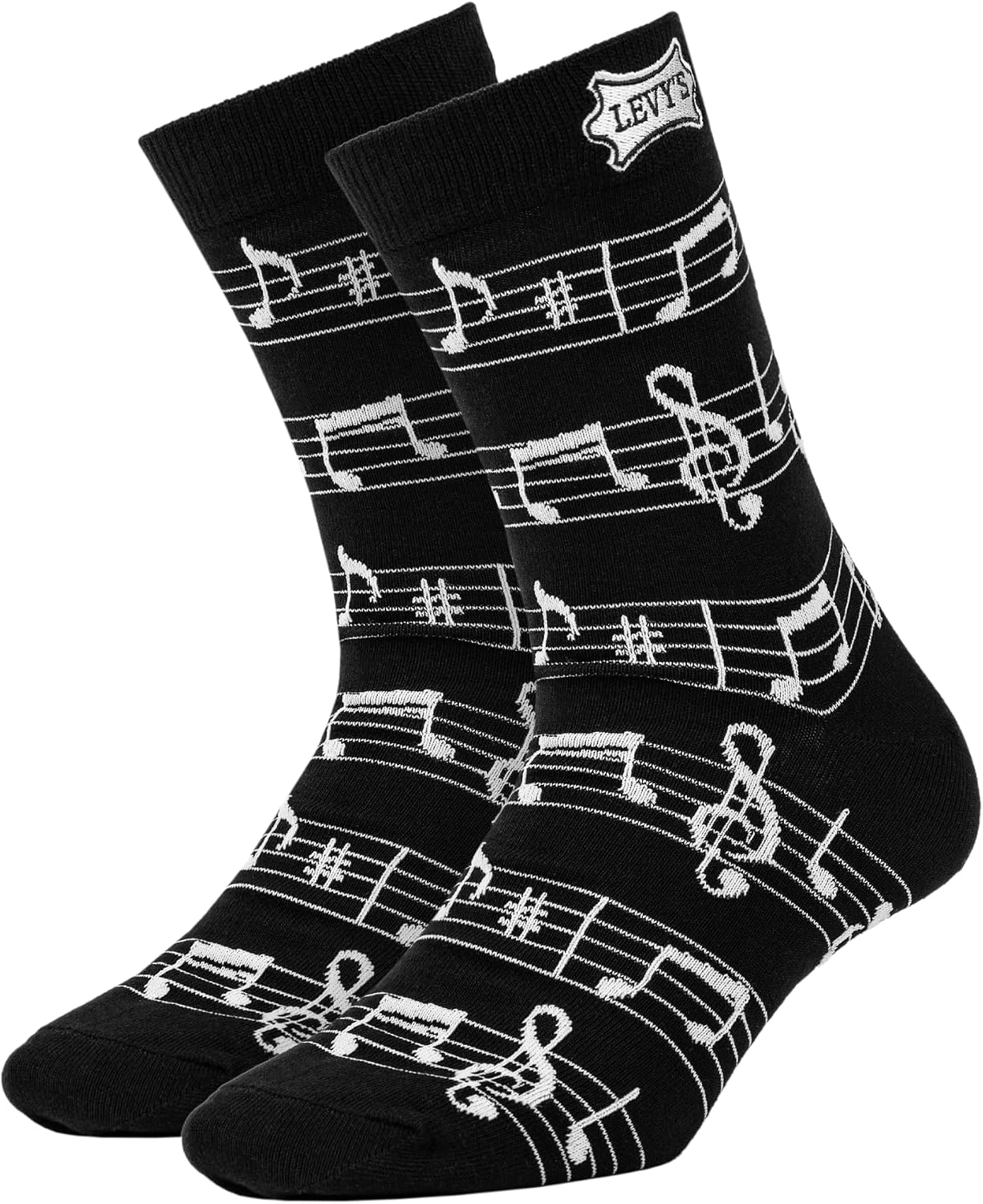 Levy's Leathers Pattern Crew Socks, Cool Novelty Conversation Starter for Musicians, Teachers, and more!