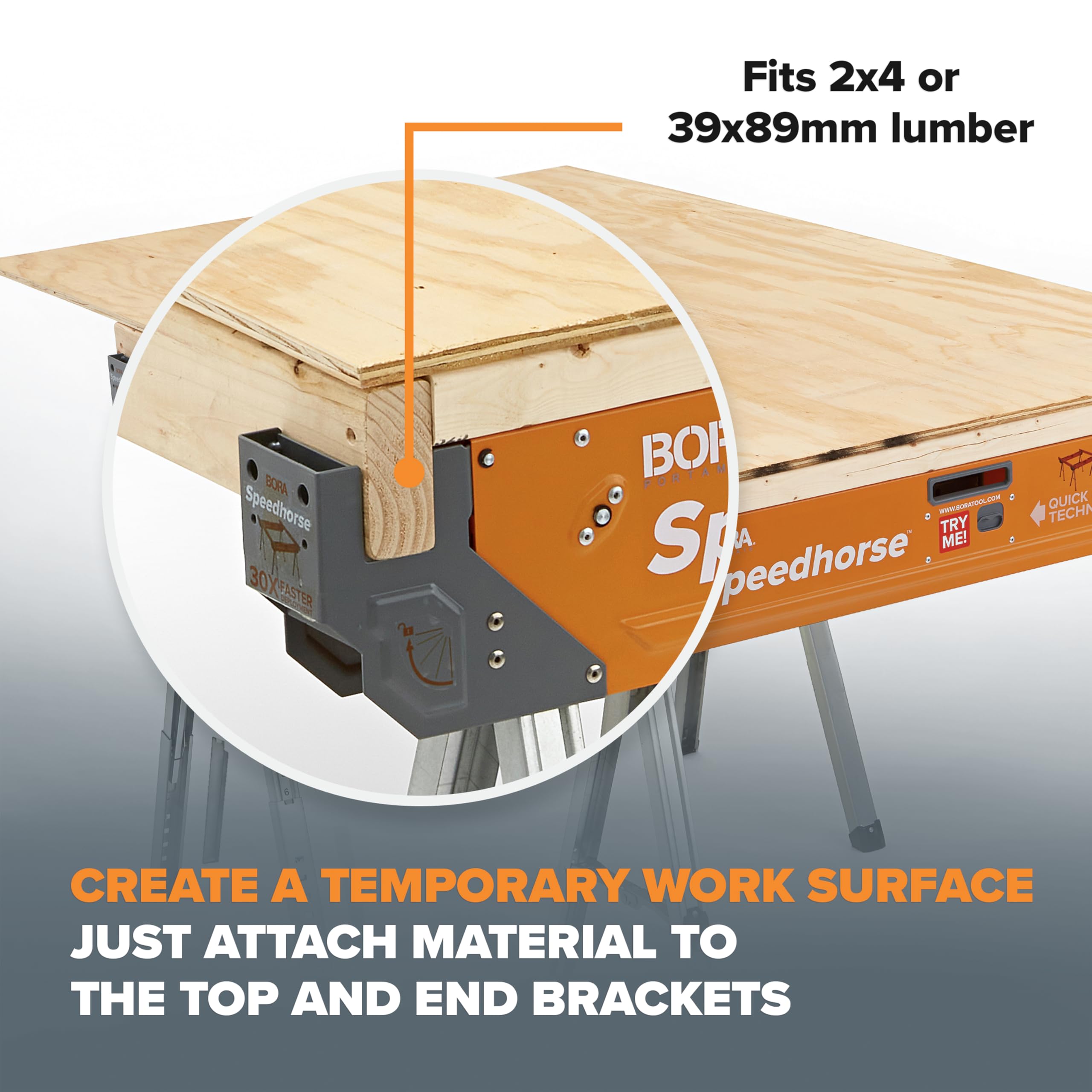 BORA Arbeitsböcke mit robustem Stahlrahmen, Arbeitsbock 2er set. Unterstellblock mit Metallbeine und 2x4 Halterung, Orange/Abendrot im Zickzackmuster (Sunset Chevron)