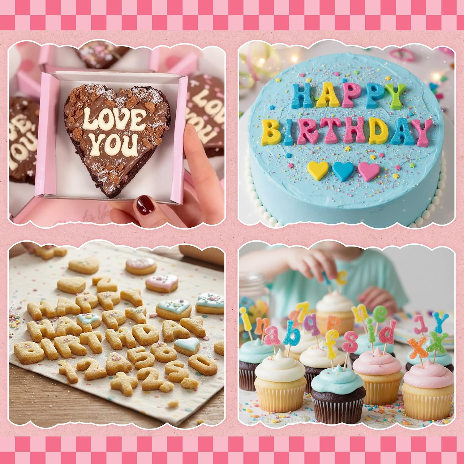 6PCS Chocolate Molds, Letters Numbers Silicone Candy Molds