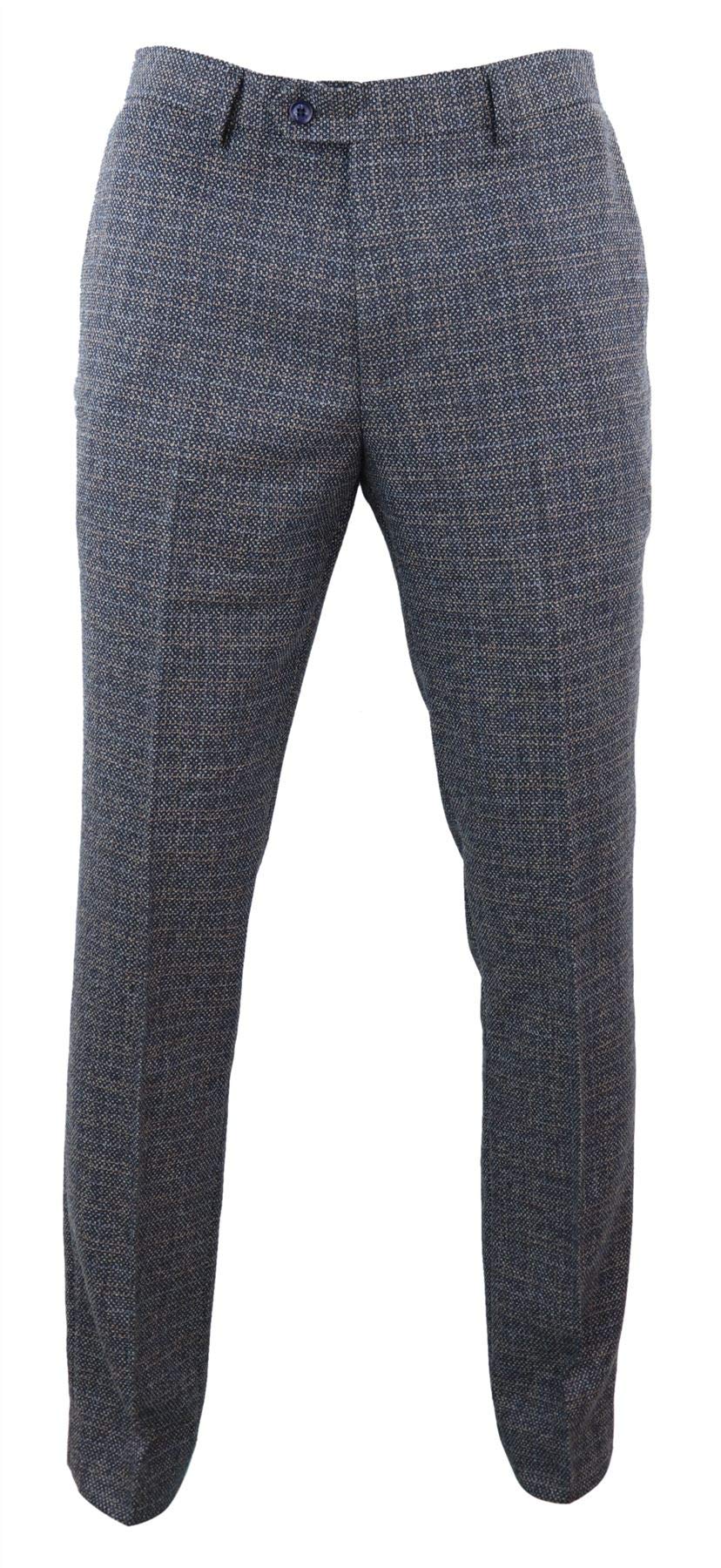 Paul Andrew Men's Ralph - Navy Tweed Trousers - 38W 32L
