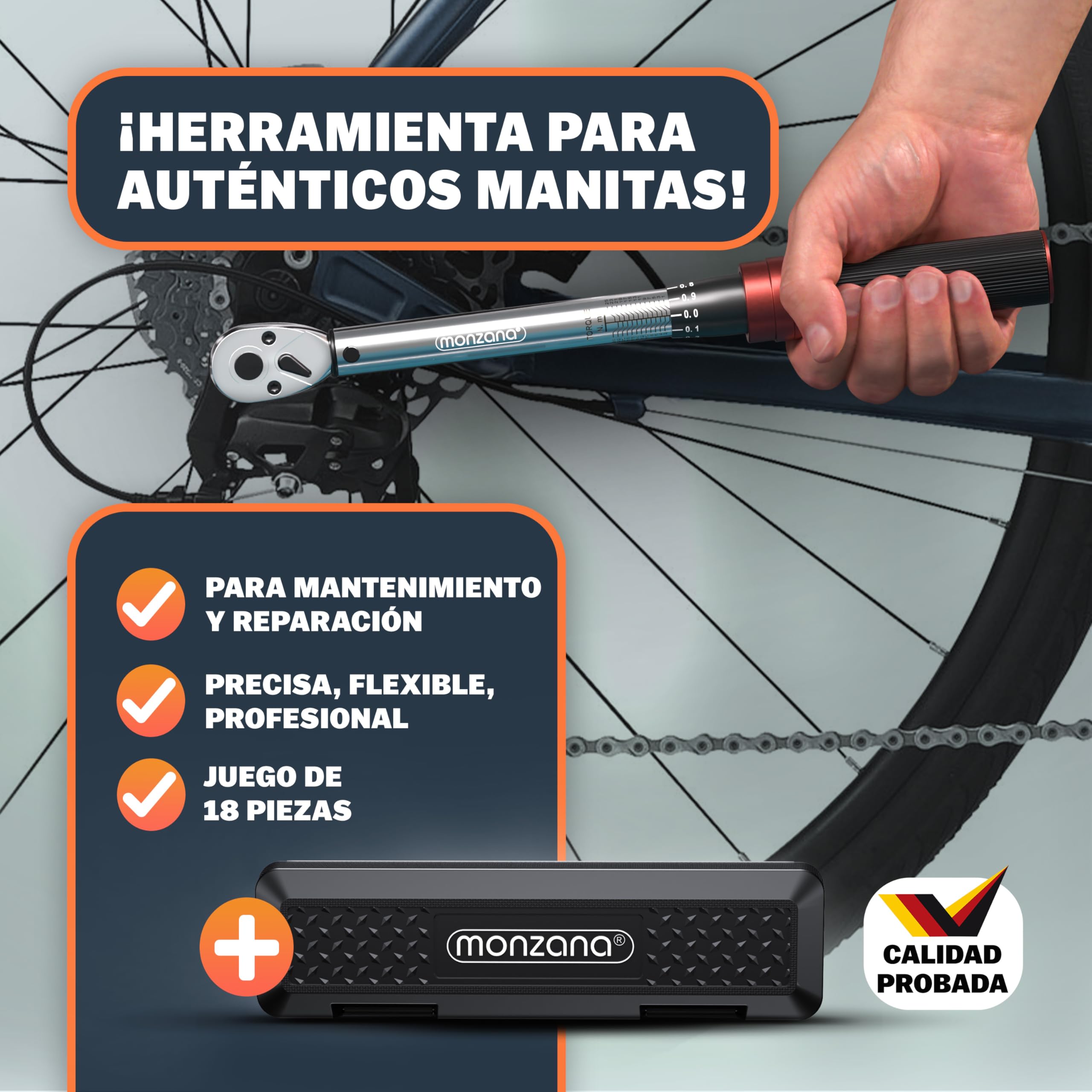 MONZANA® Caballete Reparación Bicicleta 50 kg Altura Regulable Plegable Set Llave Dinamométrica 1/4 Pulgadas Soporte Manillar Bolsa Transporte