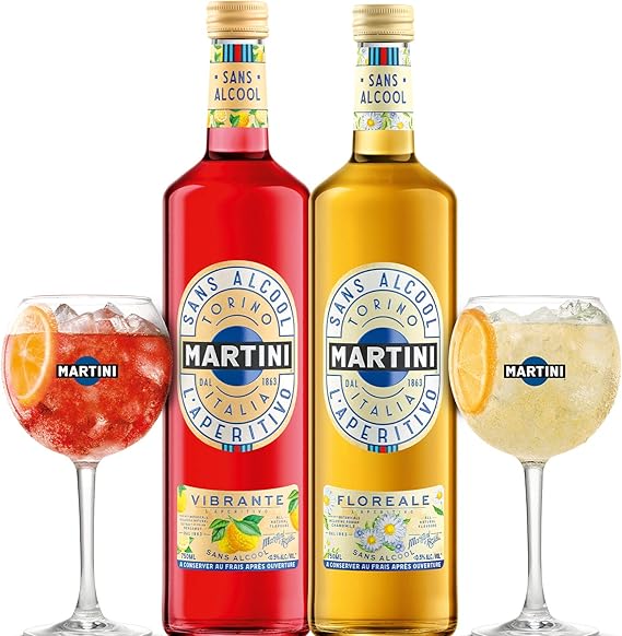 Coffret cadeau Martini, Duo d'Apéritifs, à base de vin, sans Alcool