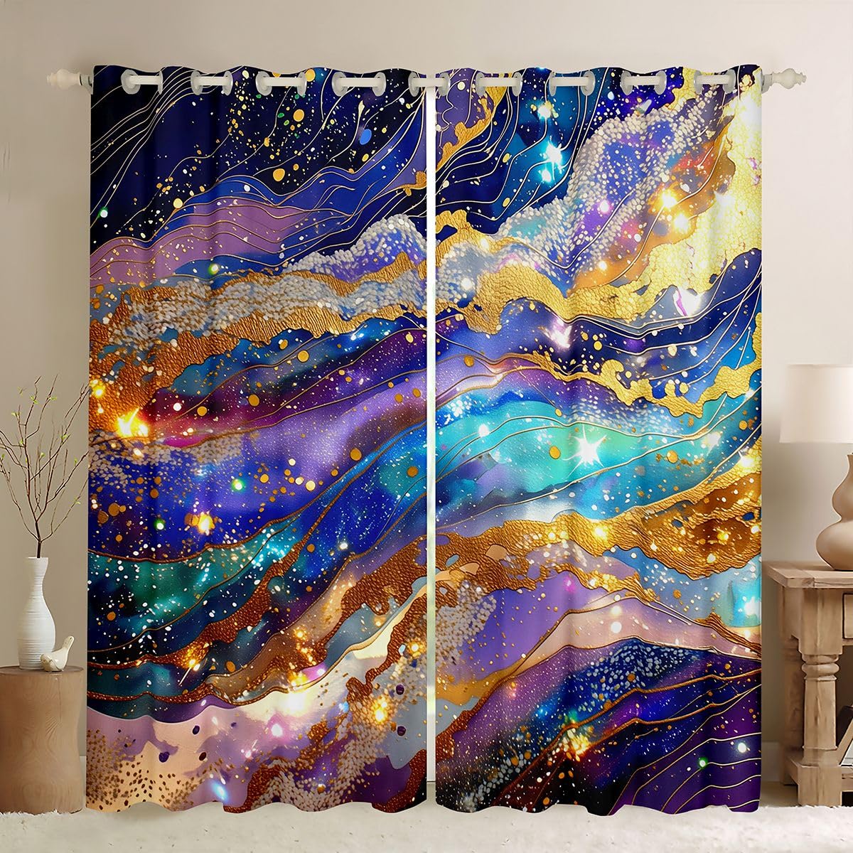 Rideau occultant 140x245 cm à rayure abstraite géométrique Homewish