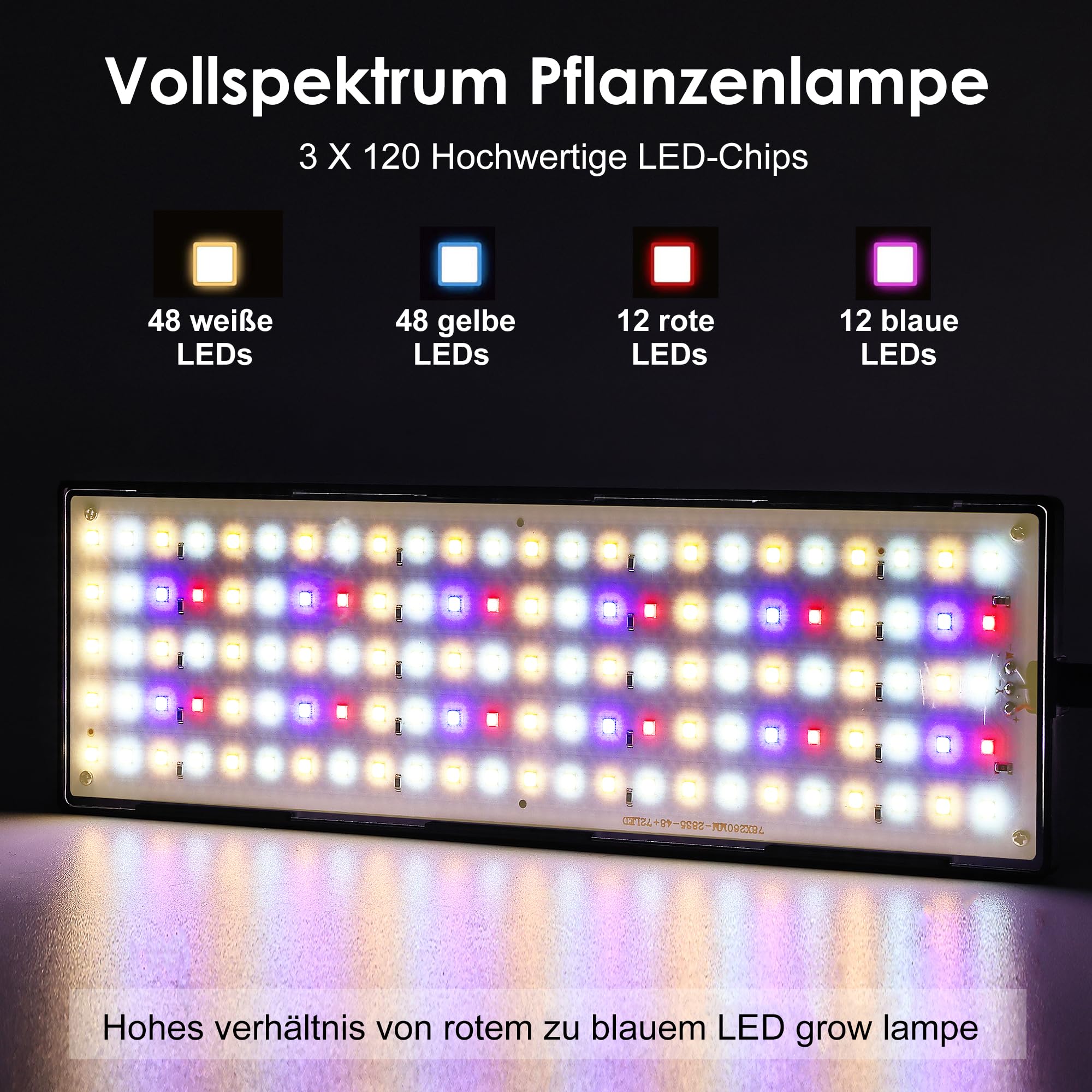 Lampada per Piante da Interno, 30 W 360 LED Grow Light a Spettro Completo, dimmerabile timer ciclo 3/9/12 ore, regolabile in altezza 80-170 cm