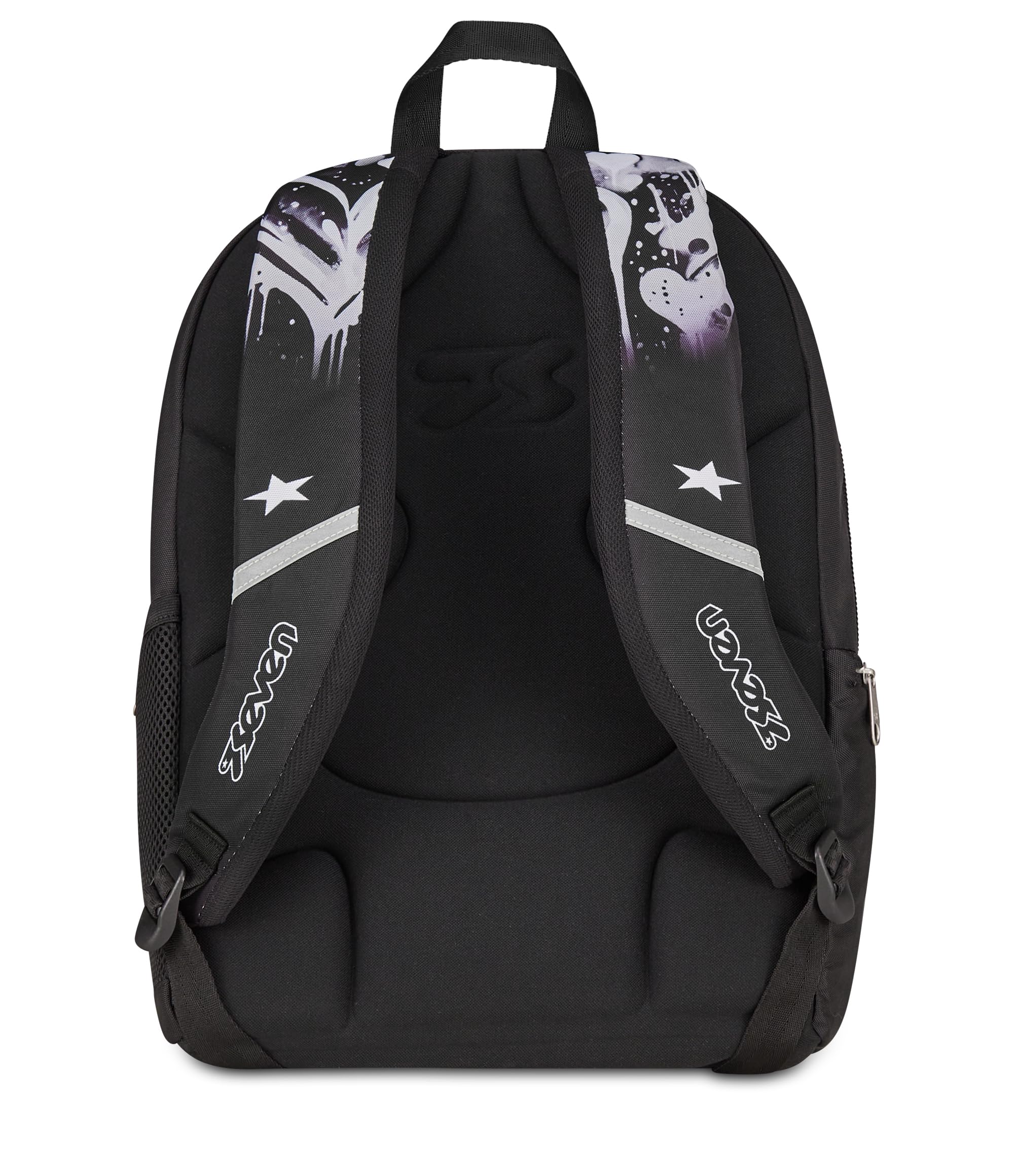 Seven Zaino Scuola Dual Detach PLUMPY LINE GIRL, Nero, 32 L, Doppio Scomparto, Multifunzione, Zaino Staccabile, Tasca con organizer, Scomparto porta pc, Scuola media e superiore, Bambina, Ragazza