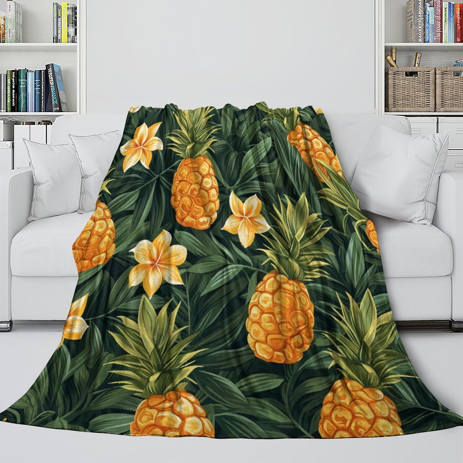 Coperta morbida in pile di flanella, con ananas, regalo di compleanno per amici, famiglia, regalo di Natale per amici e partner, coperta natalizia per divano e letto, 150 x 200 cm