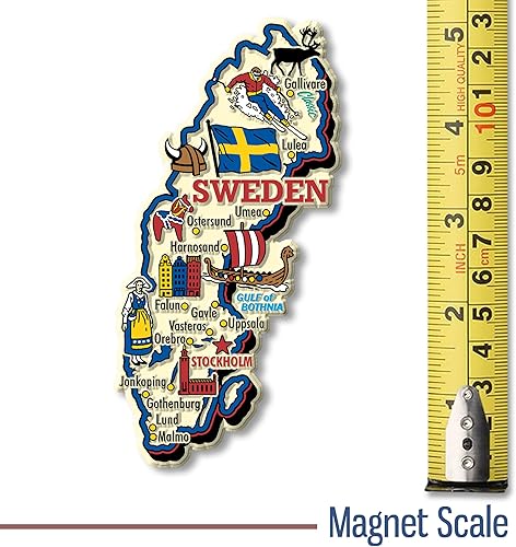 Miniatura 2 de Imán de mapa de campo gigante de Suecia de imanes clásicos recuerdos coleccionables fabricados en los Estados Unidos