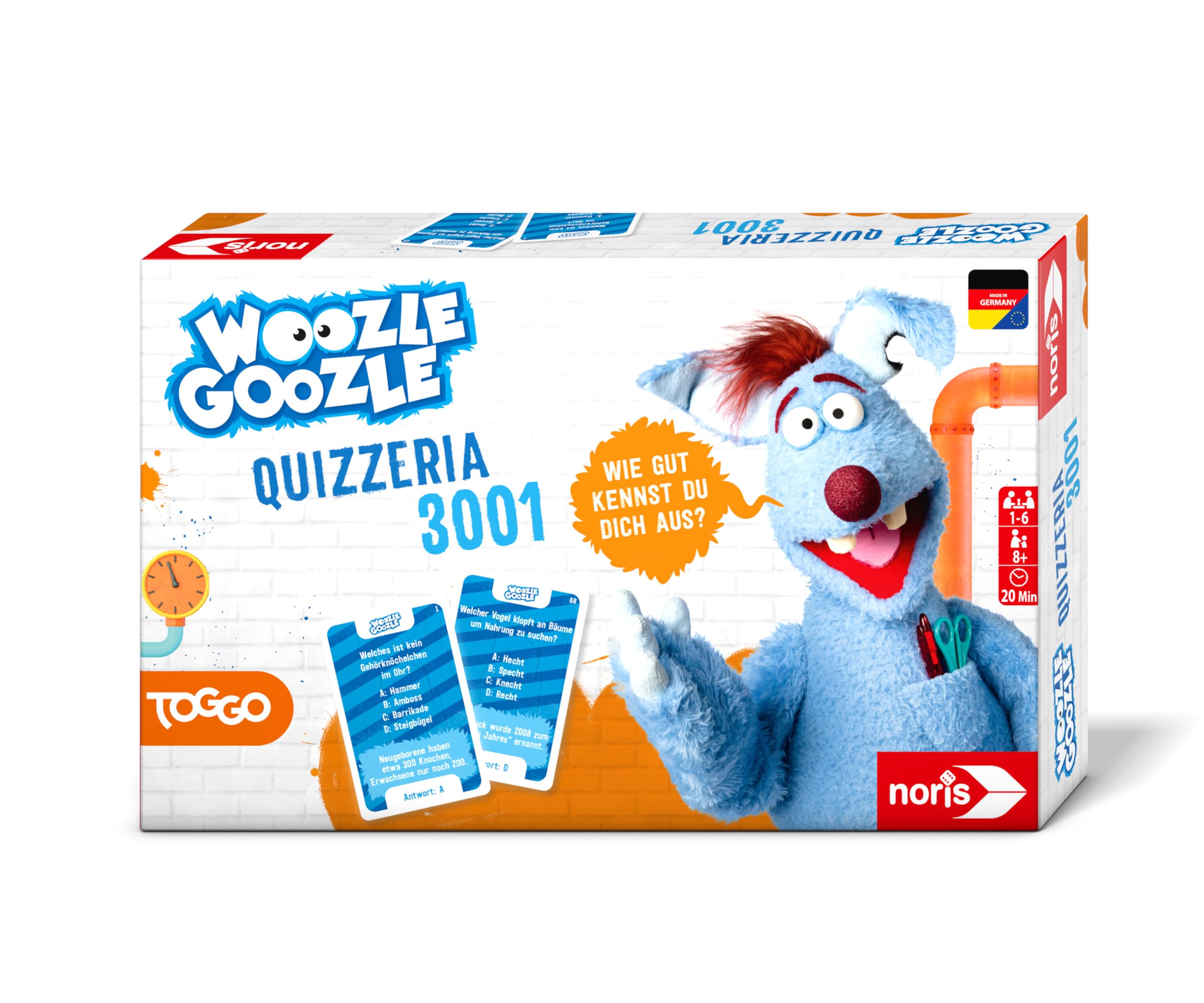Noris Woozle Goozle Quizzeria 3001 606102073 (Game from 8 Years) Cooperative Quiz for Children for General Knowledge, 1-6 Players, Approx. 20 Minutes Game Duration