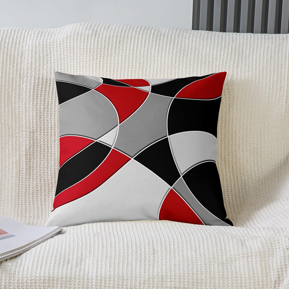 Set di 2 federe per cuscino con motivo astratto e colorato, per