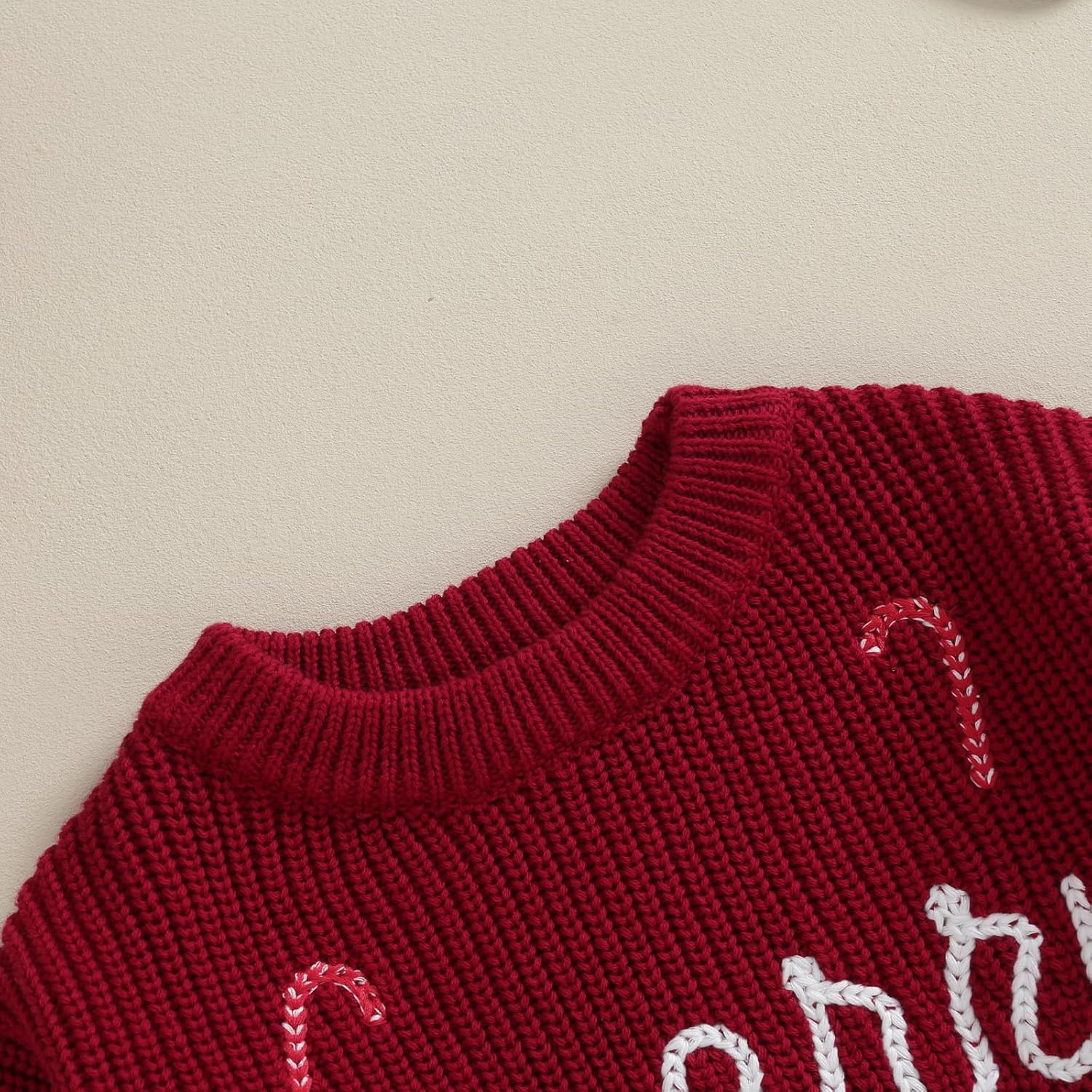 Kids Christmas Sweater, Long Sleeve Crew Neck Letters Warm Winter Sweater Clothes for Girls Boys - Image 2