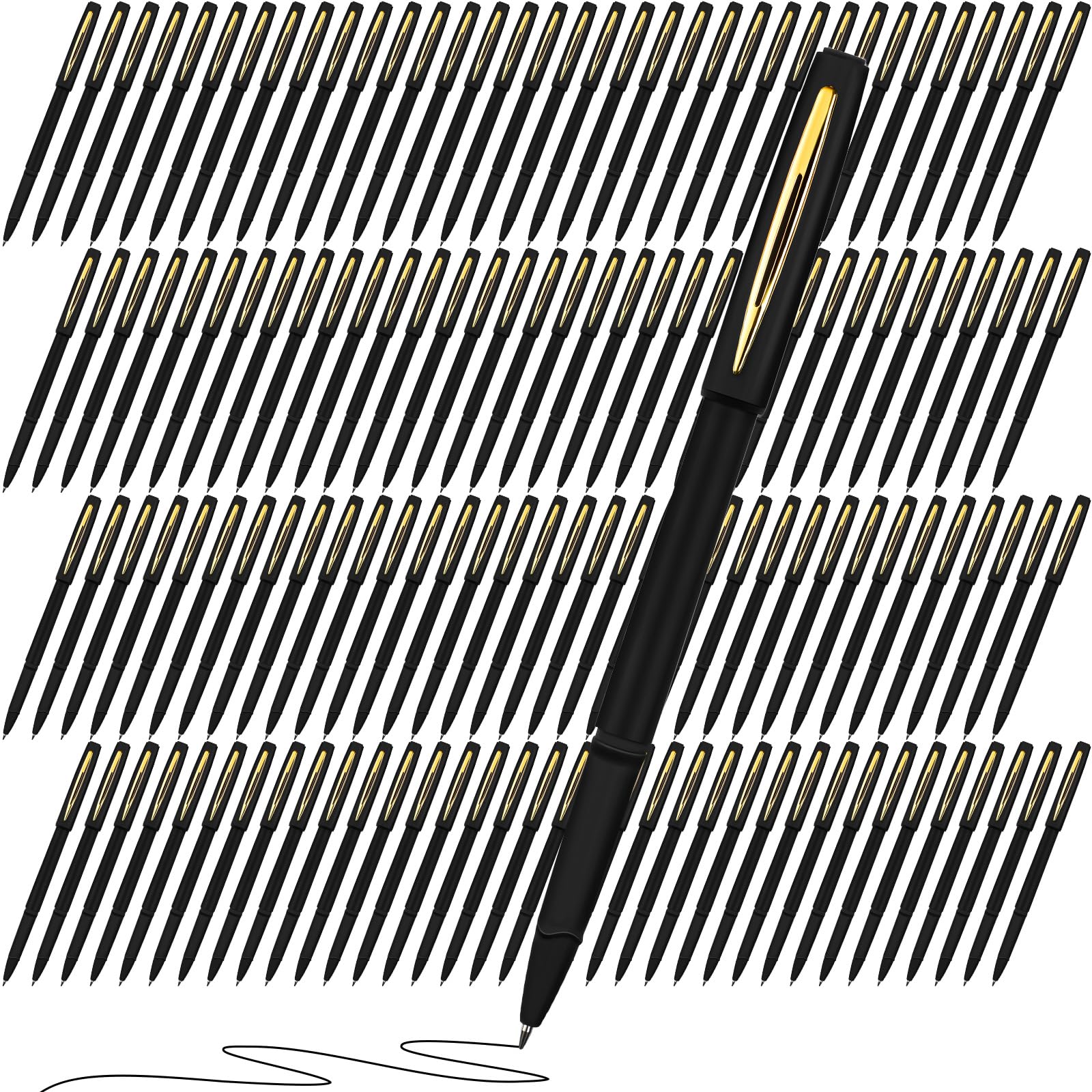 Outus 150 Pcs Black Gel Ink Pens Rollerball Pens Bulk 0.5mm Black Pen Bulk Ultra Fine Point Roller Ball Pens Gel Pens for Office, School, Writing,