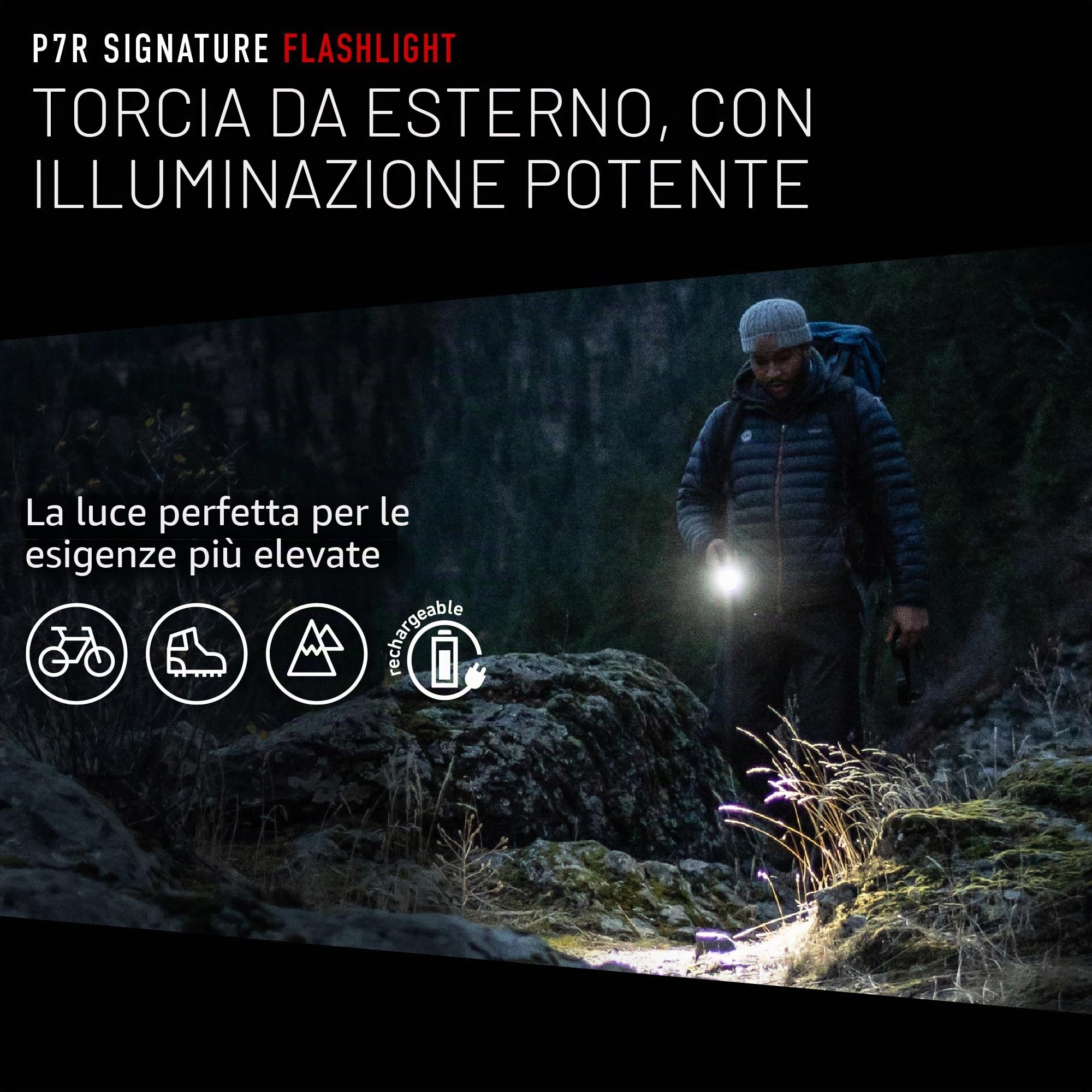 Ledlenser P7R Signature Torcia Ricaricabile, 2000lm, Portata 330m, IP68