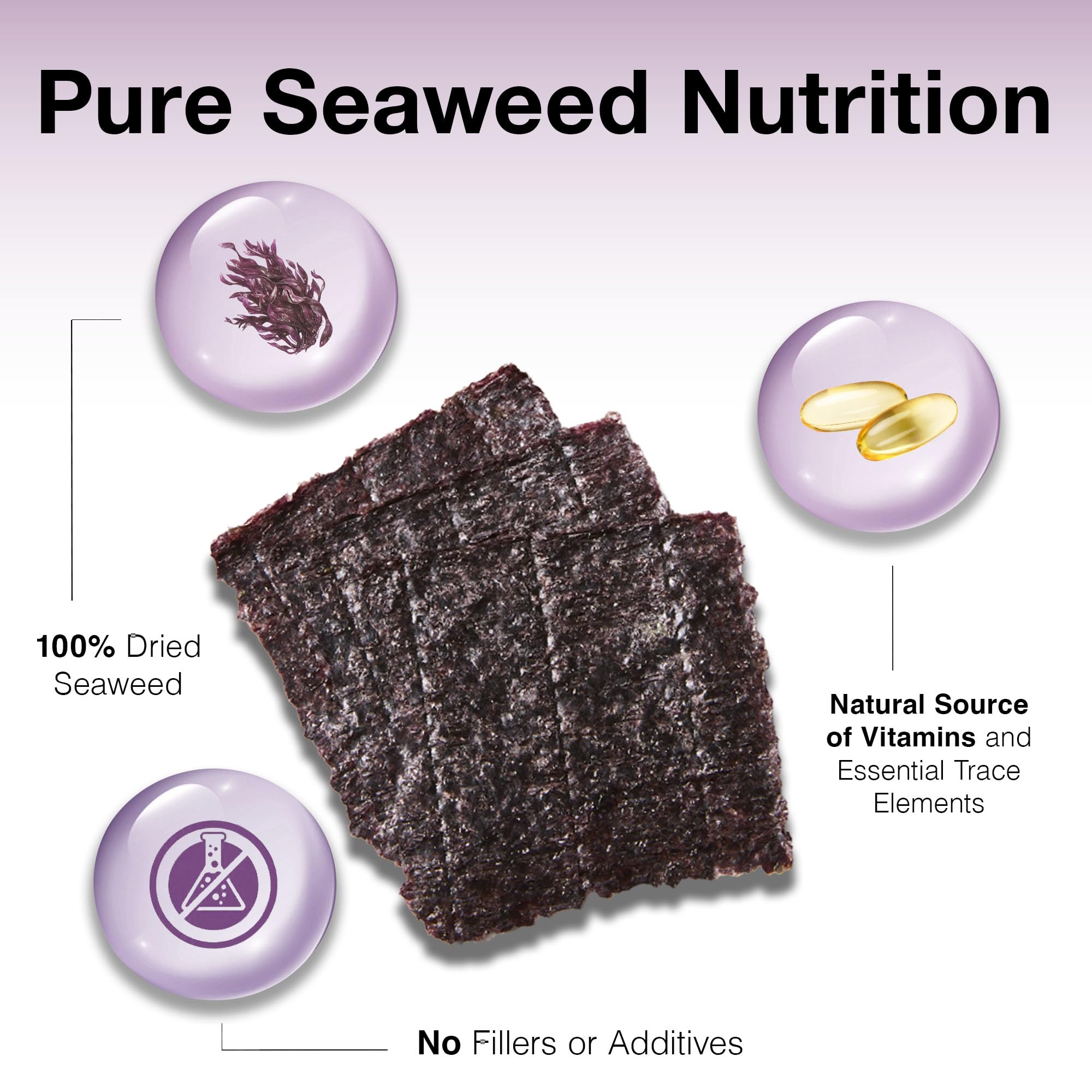 TWO LITTLE FISHIES Atlsvpsb Sea Veg-Purple Seaweed Bulk, 100 Fogli