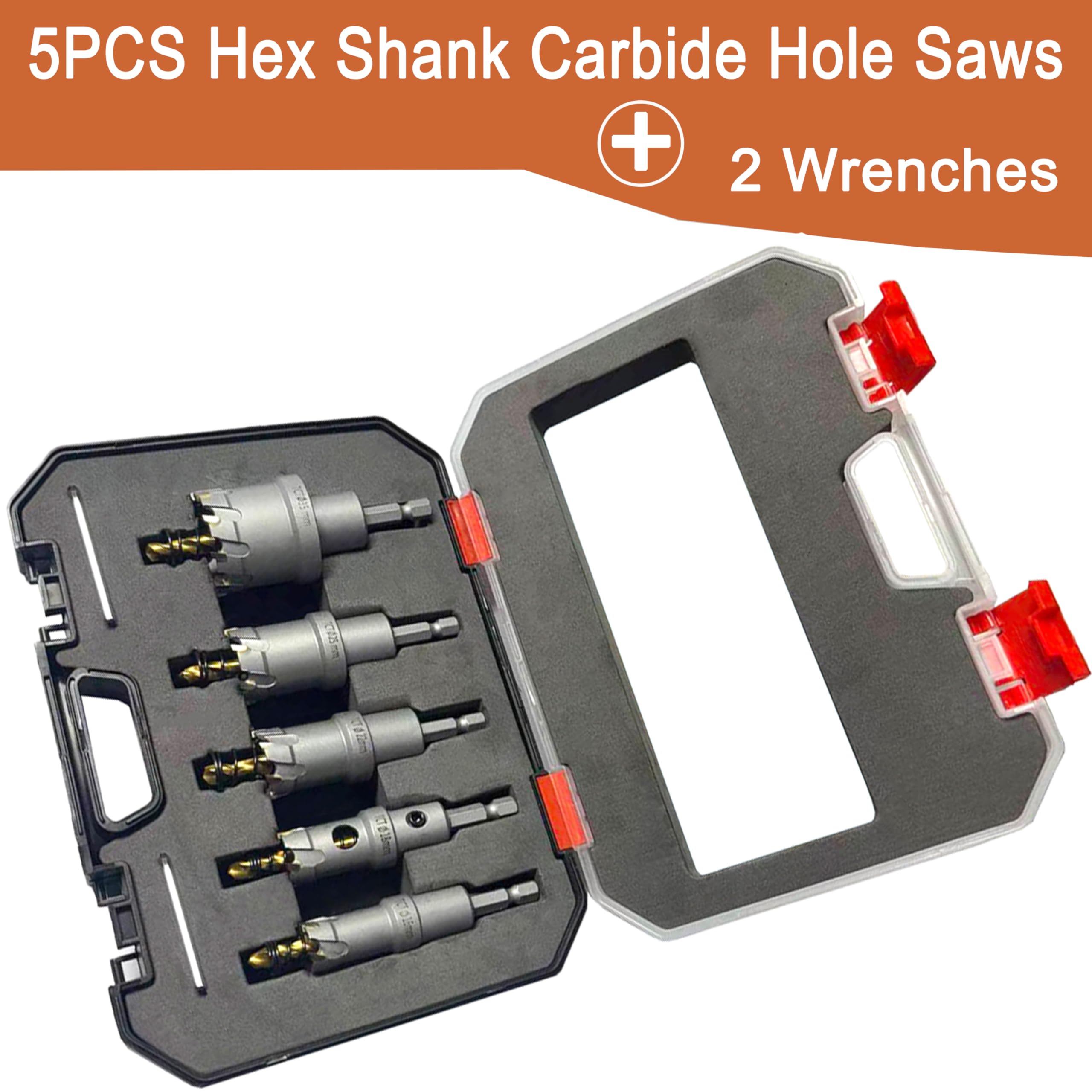 TCT Kit de scie-cloche en carbure pour métal, 1,6 cm ~ 2,5-1 cm