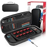 Auarte [Charge Inside Switch 2 Carrying Case for Nintendo Switch 2 Console 2025 / Switch Original/Switch OLED, Slim Travel Carry Case for Switch 2 Accessories with 10 Game Card Storage (Carbon Black)