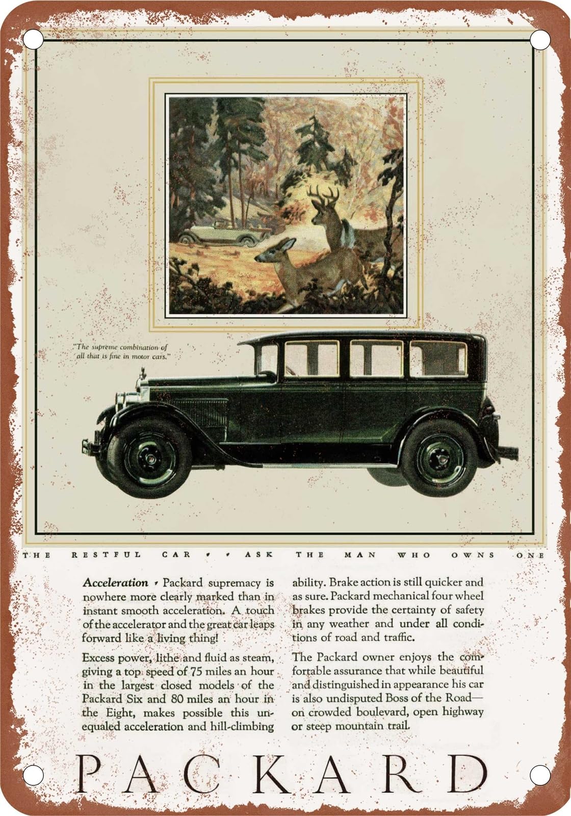 METAL SIGN - 1927 Packard Vintage Ad 01 - Old Retro Rusty Look home decor