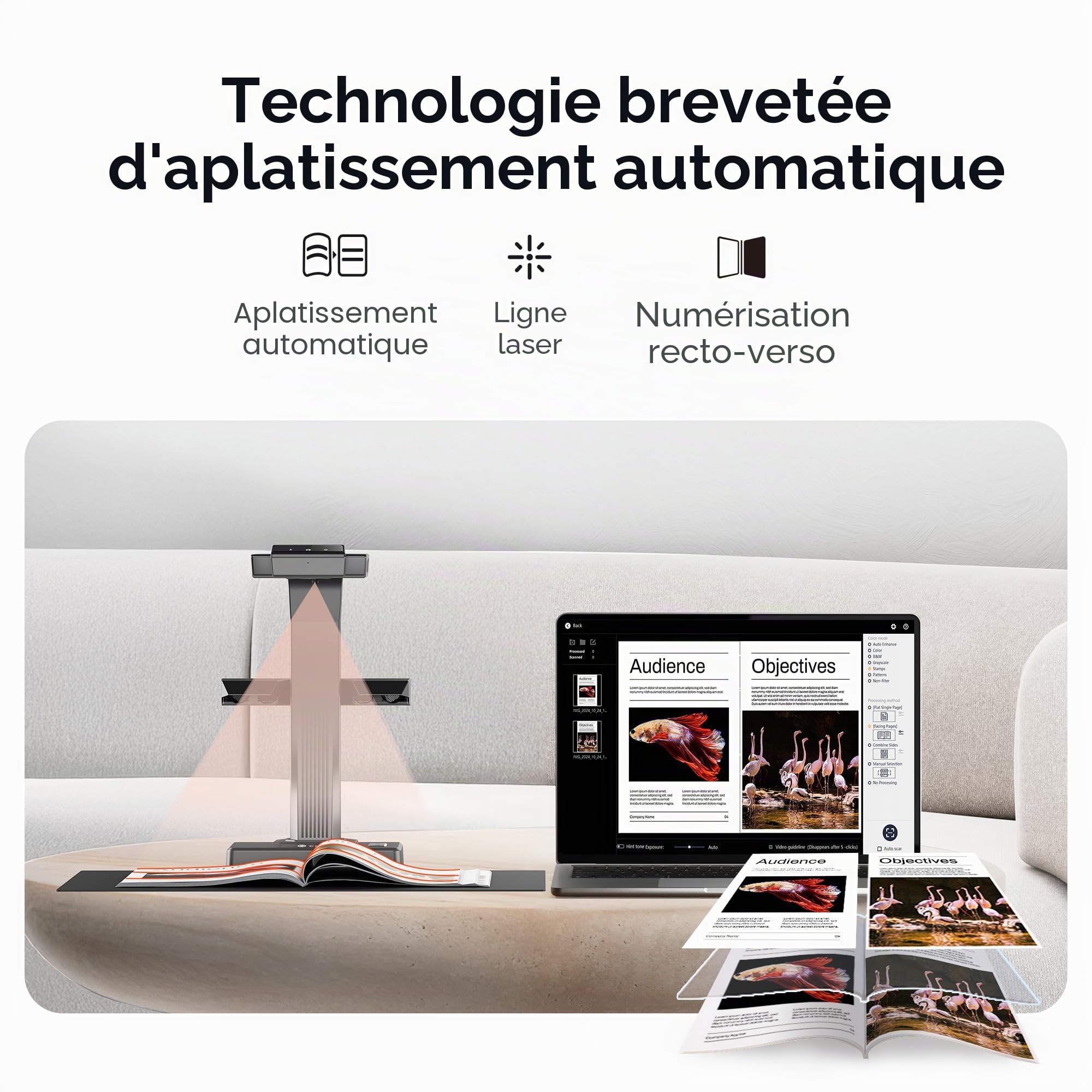 CZUR ET16 Plus Scanner de Livres A3, Scanner de Documents 16MP avec OCR