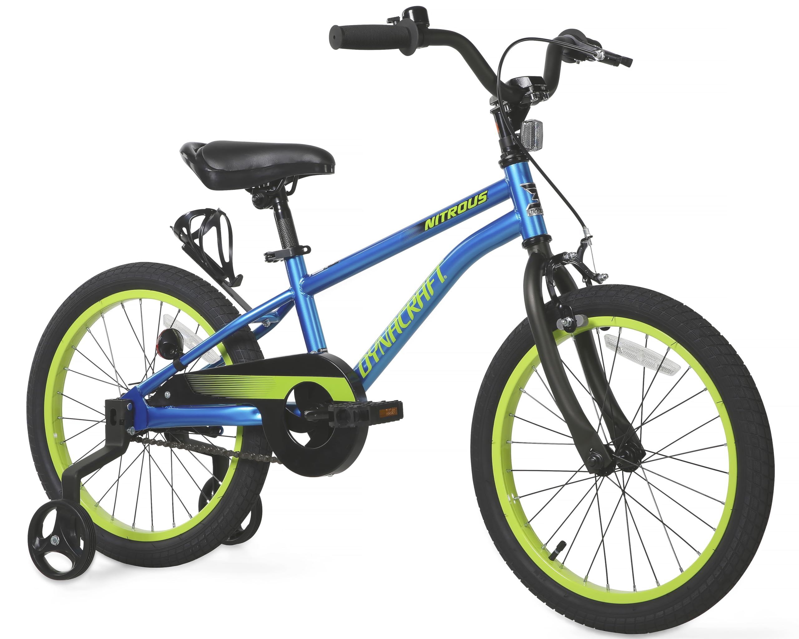 Dynacraft Nitrous 16, 18, and 20 Inch Kids Bike, Boys Bike with Training Wheels, Easy Assembly Kids Bicycle, Bicycle for Kids Age 5-12, Bike for 5 Year Old Boy, Bike with Training Wheels or Kickstand