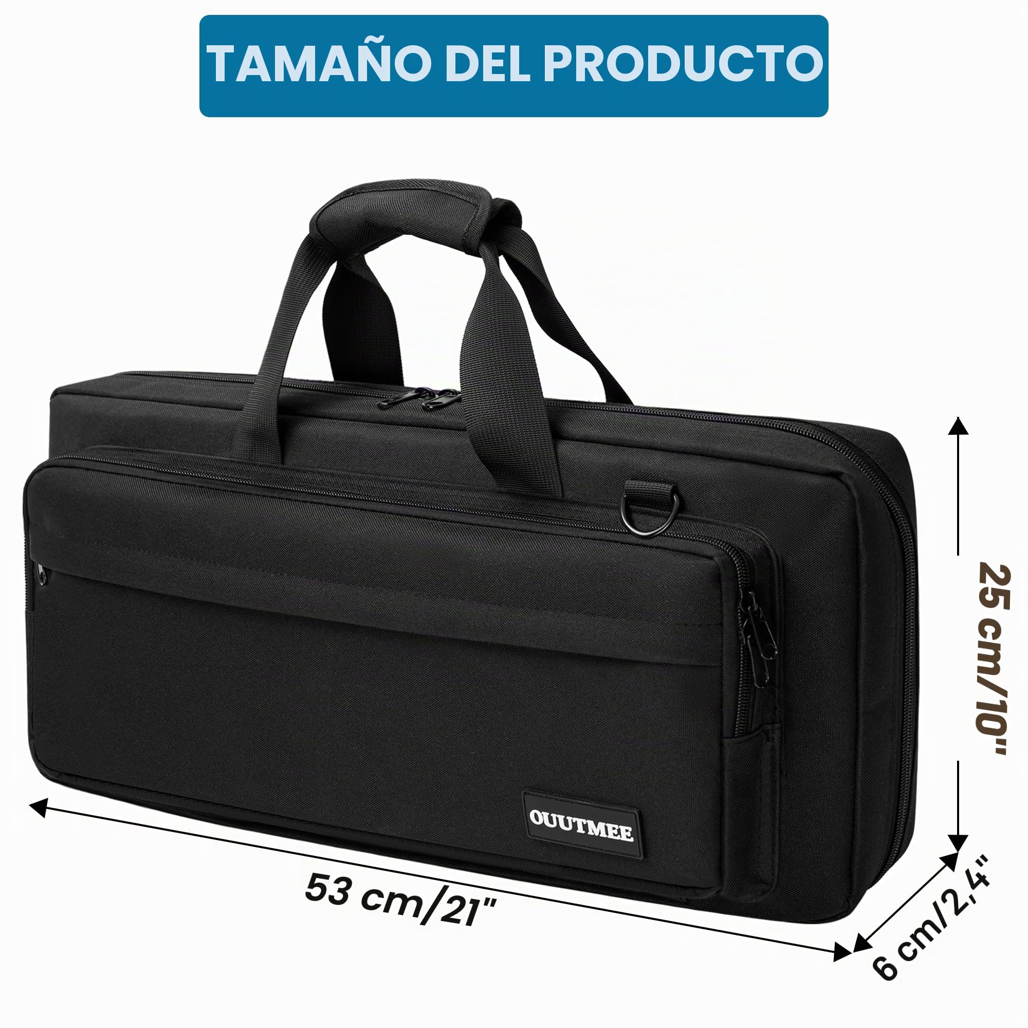 OUUTMEE - Bolsa de cuchillos de chef profesional con 17 ranuras para cuchillos y utensilios de cocina, color negro, Negro , 53 x 6 x 25 CM, Bolsa de viaje