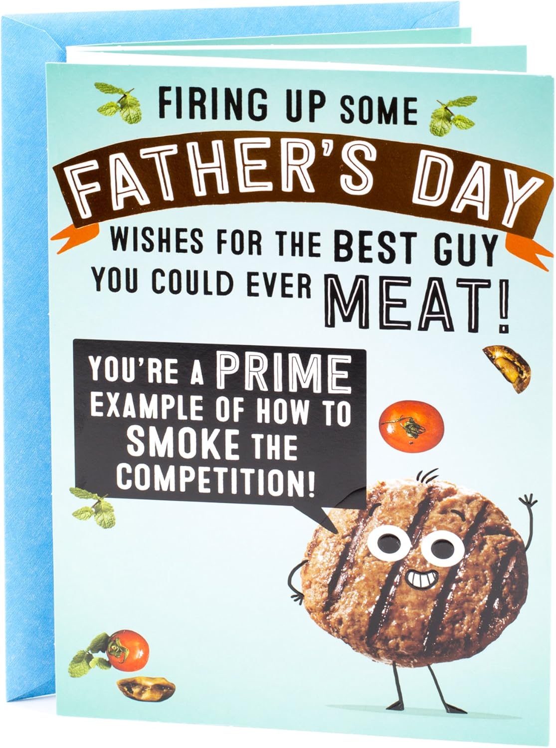Hallmark Funny Father's Day Card (BBQ Grill Meat Jokes) (499FFW9862) Office Products