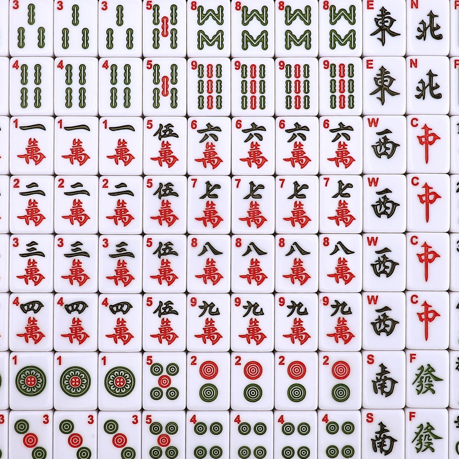 Mahjong Juego de piedras de mahjong de 30 mm con 146 azulejos y 2 dados, color verde majong chino clásico con exquisita caja de regalo