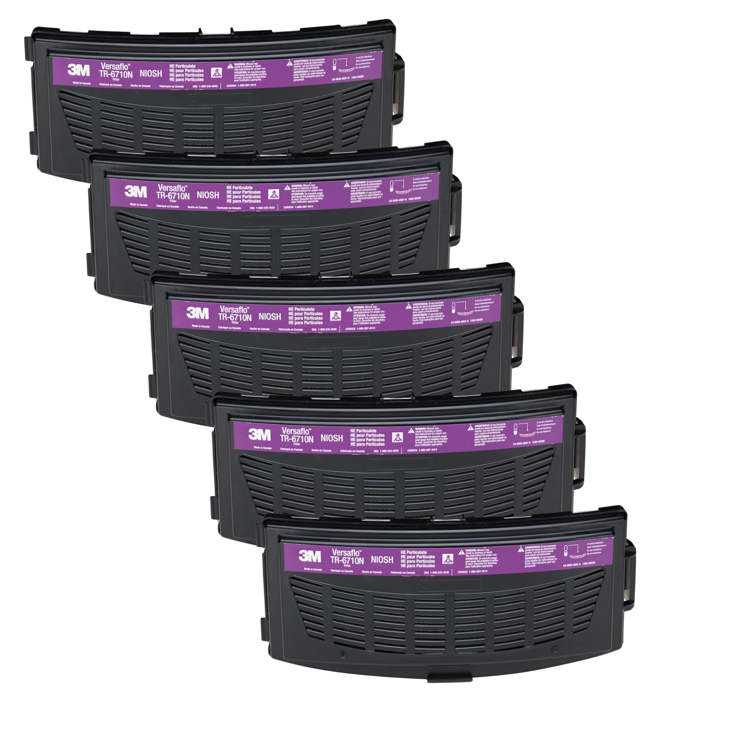 Filtro de alta eficiencia TR-6710N/37357(AAD), para TR-600 PAPR (paquete de 5) 3M