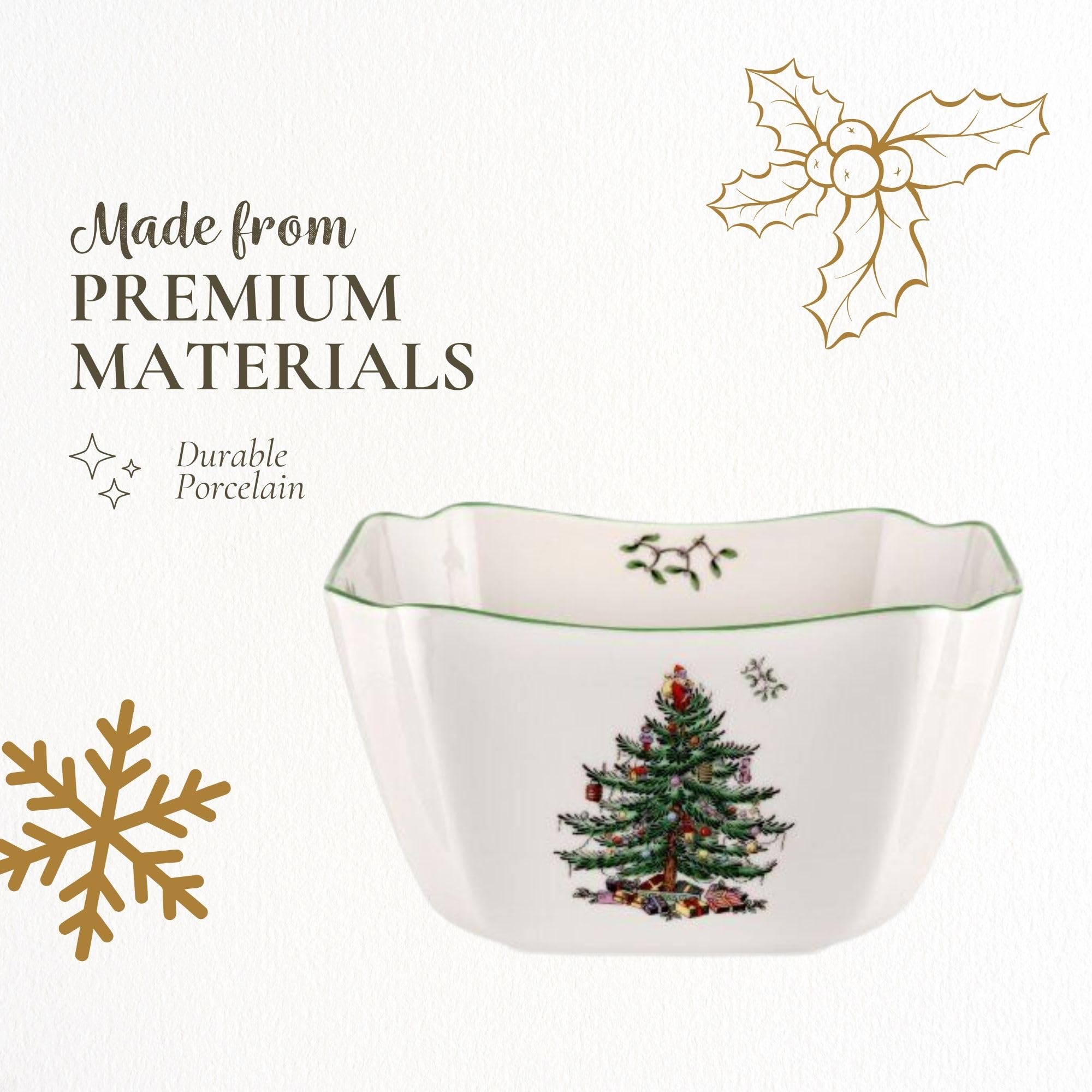 Amazon.com: Spode Christmas Tree Square Bowl - Small 6.75-Inch
