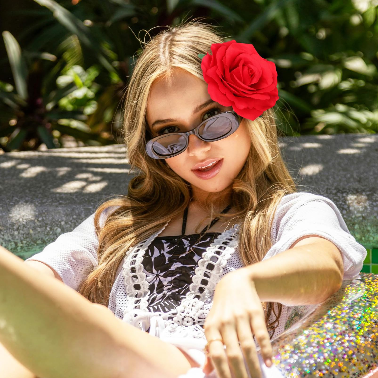 Didiseaon 12pezzi Fermagli per Capelli Forma di Rosa Fermagli per Capelli Forma di Fiore Floreali per Donna da Sposa Copricapo Floreale Fiori Realistici